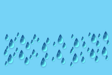 water drops on a blue background