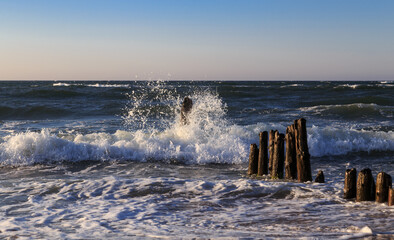 Beautiful Baltic Sea landscape at dusk.