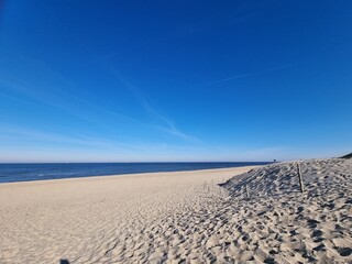 Endless expanse on the beach of North Holland, the Netherlands, here near Julianadorp