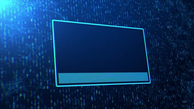Computer Hacked Warning Message with Computer Hacking Glitch and Noise Background