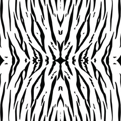 Black-White Motifs Pattern Inspired by Tiger Motif Pattern. Decoration for Interior, Exterior, Carpet, Textile, Garment, Cloth, Silk, Tile, Plastic, Paper, Wrapping, Wallpaper, Pillow, and Background