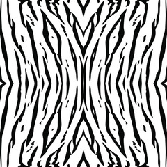 Black-White Motifs Pattern Inspired by Tiger Motif Pattern. Decoration for Interior, Exterior, Carpet, Textile, Garment, Cloth, Silk, Tile, Plastic, Paper, Wrapping, Wallpaper, Pillow, and Background
