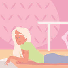 woman on a floor relaxing