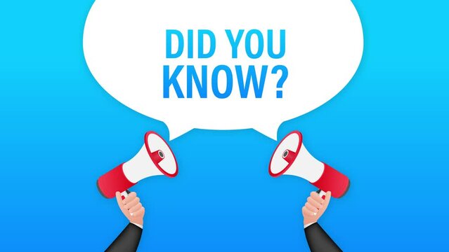 Did you know megaphone label. Motion graphics . 4k