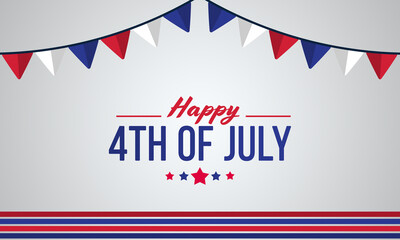 Fourth of July background - American Independence Day decorative illustration - 4th of July typographic design 