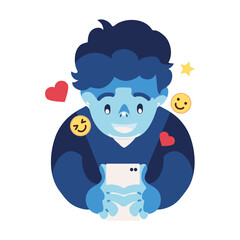 male using mobile phone