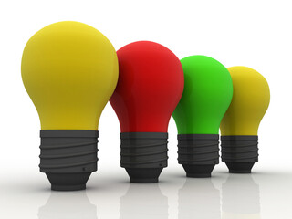 3d rendering fluorescent cfl lamp
