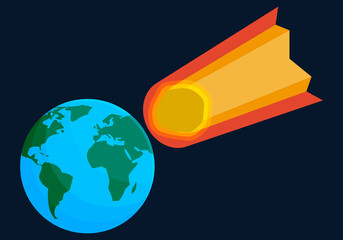 Meteorito colisionando sobre el planeta tierra. © Gabrieuskal