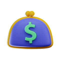 Premium Wallet Money Finance icon 3d rendering on isolated background