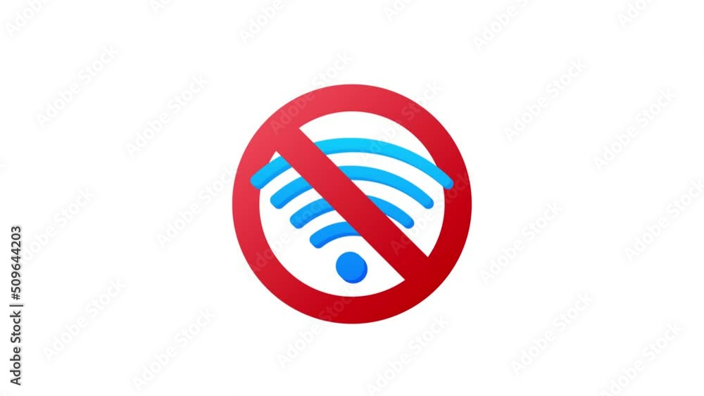 Poster no internet connection found on smartphone. lost wireless connection. no wifi. motion graphics . 4k