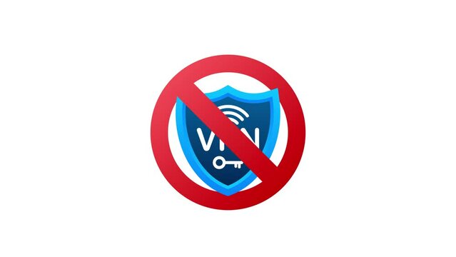 No vpn. Motion graphics set. Safety internet technology. Digital technology data protection 4k