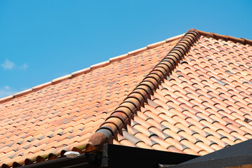 Naklejka premium the roof covered with tiles