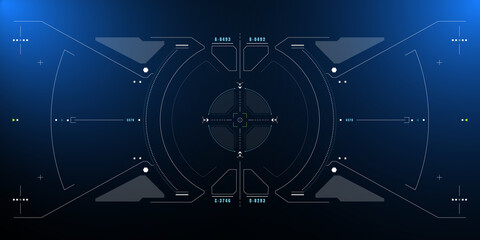 HUD futuristic virtual element user interface control monitoring for drone, space ship, cockpit vector design.