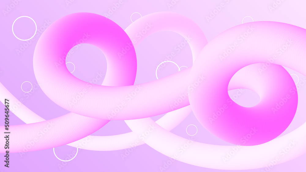 Poster abstract 3d liquid gradient pink color geometric shapes fluid flowing dynamic elements banner vector