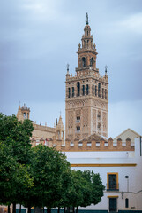 Fototapeta na wymiar View of Cathedral of Seville, La Giralda