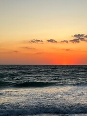 Orange Sunset over the Ocean