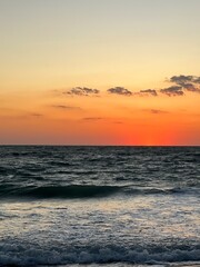 Orange Sunset over the Ocean