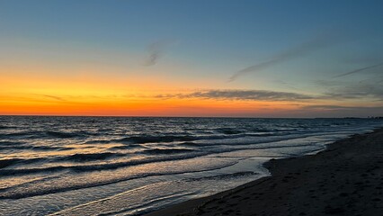 Orange Sunset over the Ocean