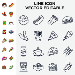 Fastfood set icon symbol template for graphic and web design collection logo vector illustration