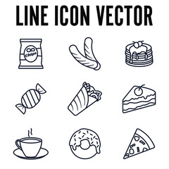 Fastfood set icon symbol template for graphic and web design collection logo vector illustration