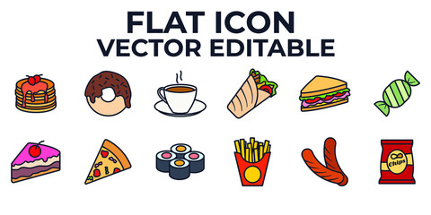 Fastfood set icon symbol template for graphic and web design collection logo vector illustration
