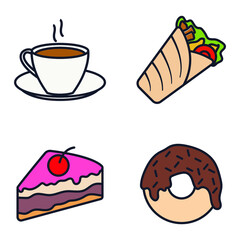 Fastfood set icon symbol template for graphic and web design collection logo vector illustration