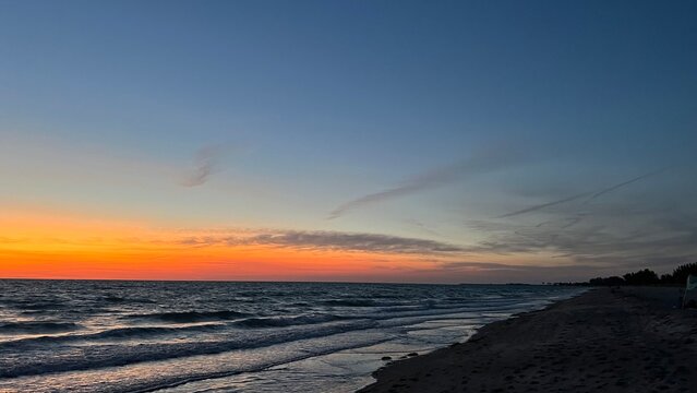 Orange Sunset over the Ocean