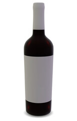 A realistic bottle of red wine.