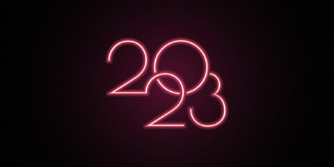 happy new year 2023 pink neon style design