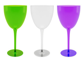 Set of realistic colored liquor glasses.