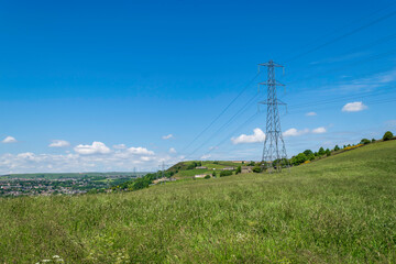 power lines in the field