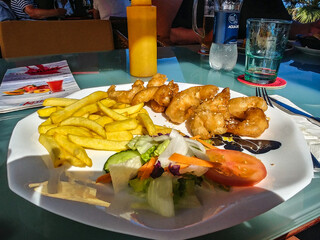 Local food at Punta de Maspalomas near Playa de Ingles, Gran Canaria, Spain