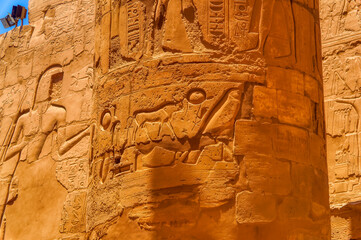 Detail from Karnak temple of Amun near Luxor, Egypt.