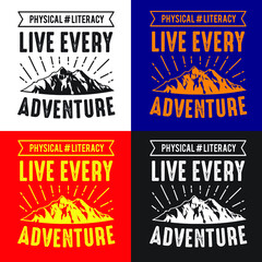 Adventure Typography design for T-shirt print, Mug design, banner, and print item. color or black and white vie
