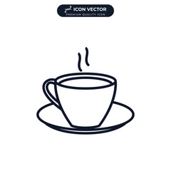 Cup of coffee icon symbol template for graphic and web design collection logo vector illustration
