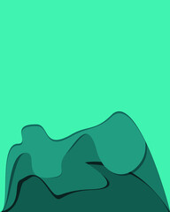 Templete.  Abstract background in the style of cut paper. A simple composition. Bright colors. Shades of blue