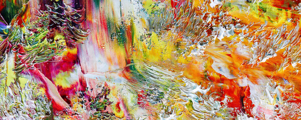 Color texture. Hand drawn oil painting on canvas. Abstract art background. Modern, contemporary art. Colorful canvas. Wall decor background	