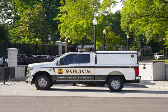 WASHINGTON, D.C., USA - JUNE 03, 2022: United States Secret Service. Police vehicle of the Uniformed Division in Washington, D.C., USA.