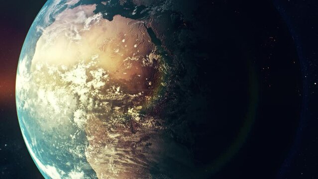 Planet earth from space. Planet earth rotating animation