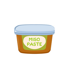 Miso paste. Vector illustration cartoon spice icon isolated on white background.