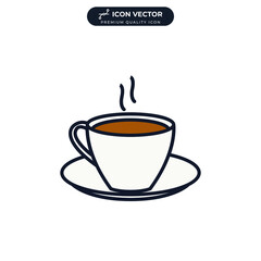 Cup of coffee icon symbol template for graphic and web design collection logo vector illustration