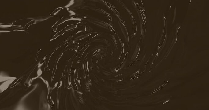 Rotation of abstract funnel of chocolate color, animation abstract background, seamless loop
