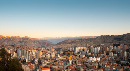 Fototapeta na wymiar landscape of the city of La Paz