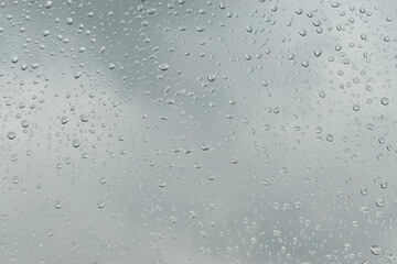 water rain drop on wet glass 