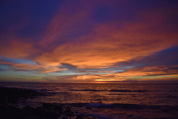 Sunset over the sea