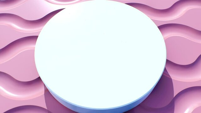 Pink 3D Abstract Background with white podium