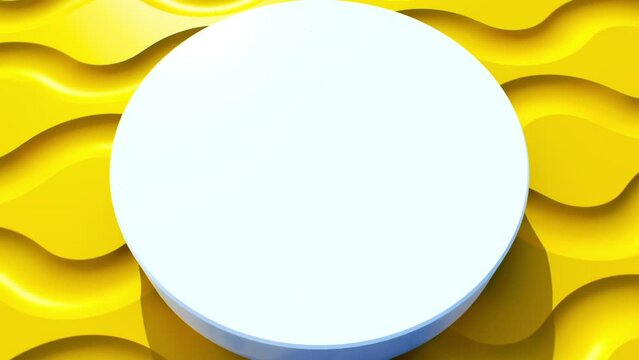 Yellow 3D Abstract Background with white podium