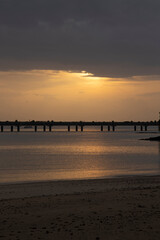 Fototapeta premium Sunrise shot of the sunrise over Panama City sea stretch