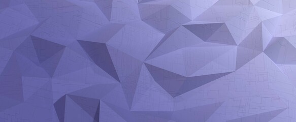 Blue techno crystals with gradient background. Polygonal pyramids with grid of electronic connections and 3d render of circuits. Digital mosaic on structural triangular outgrowths