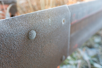 ガードレールについた霜